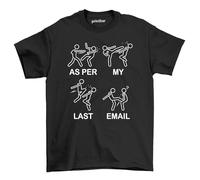 As Per My Last Email 1" Funny T-Shirt - Perfect for Office Jokesters! 100% Cotton, Unisex Design for The Professional Procrastinator! Black
