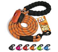 AS PETS Strong Dog Lead with Comfortable Padded Handle and Highly Reflective Threads Rope Dog Leash Safety 5FT Mountain Climbing Rope Twist for Small, Medium and Large Dogs (Orange)