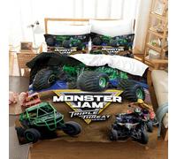 (As Picture2, EU Single(135x200cm)) Monster Jam Bedding Set Single Twin Full Queen King Size Monster Jam F1 Bed Set Aldult Kid Bedroom Duvetcover Sets 3D Print 022