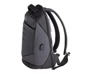 AS-Protection Classic Laptop Backpack - Polymer Armour - Shockproof - Anti Theft Zip - 15.6” Laptops - USB Charging - 26 Litre - Black & Grey