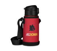 AS Roma Boys Seven Water Bottle, Red, with Shoulder Strap Holder, Temperature Maintenance: Hot 12h/Cold 24h