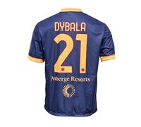 AS Roma Men's Adult Blue Solid Blue V-Neck Short Sleeve Football Jersey Size S