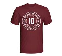 AS Roma Men's Francesco Totti Captain Fantastic T-shirt in Maroon | Size: Large AS Roma Maroon L