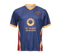 AS Roma Official Replica Jersey - Adult Unisex Blue and Multicolour Short Sleeve V-Neck Regular Fit Large Football Shirt