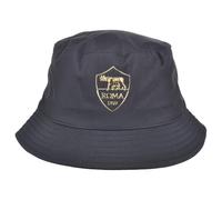 AS Roma Rome 163500 Double Face Nylon Fisherman Hat with Metal Logo 100% PL, Black, One Size