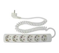 as - Schwabe 11461 6-fach-Steckdosenleiste weiß mit Spiralkabel weiß 2,5m Spiral