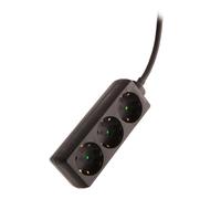 as-Schwabe 3-fach Steckdosenleiste 1,4 m schwarz NEW