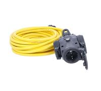 as - Schwabe 3-Way Solid Rubber Distribution Socket, 10 m, K35 AT-N07V3V3-F 3G2.5, Multiple Socket Splitter with 3 Earthing Contact Sockets with Safety Cover, IP44 for Outdoor Use, 61453