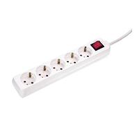 as-Schwabe 35011 Power Strip 5 Sockets Type F with Switch and Child Safety Lock Inside and Cable H05VV-F 3G1.5 IP20 1.4 m, 35011