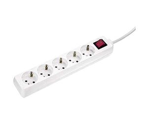 as-Schwabe 35011 Power Strip 5 Sockets Type F with Switch and Child Safety Lock Inside and Cable H05VV-F 3G1.5 IP20 1.4 m, 35011