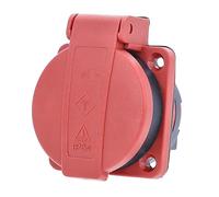 as - Schwabe 45080 230 V Built-in Socket with Hinged Lid IP 54 Red/Black, 6 cm