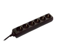 as-Schwabe 6-fach Steckdosenleiste 3,0 m schwarz NEW