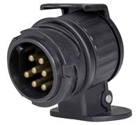 AS Schwabe 60439 7-Pole Plug to 13-Pole Socket Car Trailer Adapter - Black | Connection 13 Pin Car Socket and 7 Pin Caravan Plug - Car Accessories - Made in Germany - Black I 60439