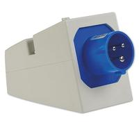 As-Schwabe 60473 CEE-Wall Inlet, 230 V, 16 A, 3-Port, 6h, IP4, for Outdoor Area