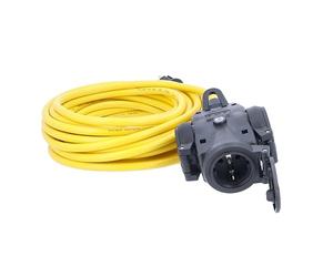 as - Schwabe 61454 3-Way Solid Rubber Distribution Socket, 3 m, K35 AT-N07V3V3-F 3G1.5, IP44 Outdoor Use