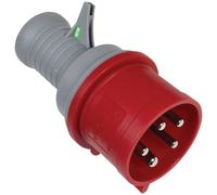 as - Schwabe Three-phase test plug, 400 V, 32 A, 5-pin, 6 h, three-phase socket tester, high current tester, diagnostic plug, IP44, red, 61478