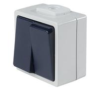 AS-Schwabe 62451 surface switch series with 2 cable slots to IP54, outdoor use, grey