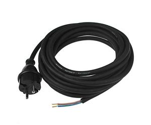 AS -- Schwabe 70530 Rubber Connection Cable, 5 m, H05RN-F, 2 x 1.0, Black, IP44, for Industry/Construction Sites