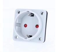 as - Schwabe recessed socket - 50 x 50 mm flange dimension - earthing contact socket 230 V, 16 A - socket for installation - IP20 indoor - for camping and caravan - grey - 45084