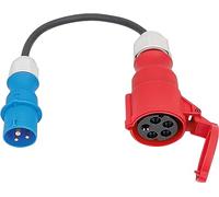 as - Schwabe Adapter Cable E3 0.3 m H07RN-F 3G2.5, CEE Plug 230 V 16 A 3-Pin CEE Coupling Red 400 V 16 A 5-Pin with Hinged Lid 230 V 16 A Max. 3,500 W, IP44, 61372
