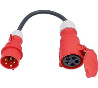 as - Schwabe Adapter Cable E6 0.3 m H07RN-F 5G2.5, CEE Plug Red 400V 16A 5-Pin CEE Coupling 400V 32A 5-Pin with Hinged Lid 400V 16A Max. 11,000W, IP44, 61376