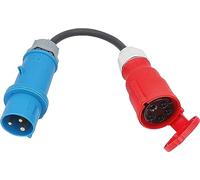 as - Schwabe Adapter Cable, Earthing Contact Plug 230 V/16 A to CEE Coupling 400 V/16 A/5-pin, 0.3 m, H07RN-F 3G2.5, Heavy Rubber Hose Cable, IP44 Splash-Proof, 61371