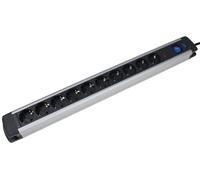 as-Schwabe ALUX 10-fach Steckdosenleiste 1,5 m sch NEW