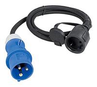 as - Schwabe Camping CEE adapter cable, 1.5 m, H07RN-F 3G2.5, with CEE plug and earthing contact coupling with hinged lid, 230 V, 16 A, for camping and outdoor use, IP44, black, 60488