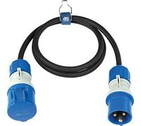 as - Schwabe Camping Extension Cable 1.5 m - 230 V / 16 A / 3-Pin - CEE Plug with Voltage Indicator - CEE Coupling with Hinged Lid - Motorhome Extension - Made in Germany - IP44, 61402