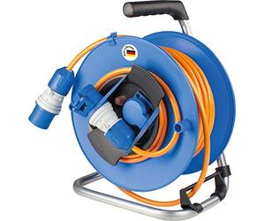 as - Schwabe CEE Camping Drum, 25 m Polyurethane Cable with CEE Plug, 1.5 m Cable with CEE Coupling, powerlight Voltage Indicator, Earthing Contact Socket with Safety hinged lid, IP44, 12272
