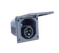 as - Schwabe CEE-Caravan-Einspeisungsstecker - 230 V / 16 A Outdoor Anbau-Stecker mit Klappdeckel - 3-poliger Stecker für Wohnwagen - Für Außenbereich - IP44 - Made in Germany - Anthrazitgrau I 61492