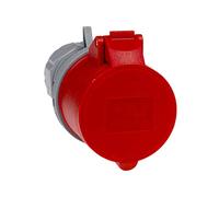 as - Schwabe CEE Coupling - 400 V / 32 A / 5-Pin - Coupling with Screw Connections - CEE Adapter 5-Pin / 6 h - High Current Coupling for Outdoors, Construction Sites & Camping - IP44 - Grey/Red I 604 27