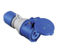 as - Schwabe CEE Coupling with Powerlight Voltage Display 230 V, 16 A, 3-pin, Outdoor Coupling, IP44: Foreign Body and Splash-Proof, Suitable for Outdoor use, Blue 61487