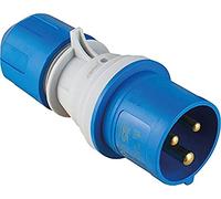 as - Schwabe - CEE Plug with POWERLIGHT Voltage Indicator - 230 V, 16 A, 3-Pole - Outdoor Plug - IP44 Foreign Body and Splash-Proof - Suitable for Outdoor use - Blue, 61486