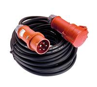 as - Schwabe CEE Starkstrom-Verlängerung 25 m - CEE-Verlängerungskabel 230 V / 16 A - 5-polige CEE-Verlängerung mit Phasenwendestecker - Ideal für Baustelle / Gewerbe - IP44 - Made in Germany I 60568