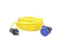 as - Schwabe Construction Site Cable 10 m AT-N07V3V3-F 3G1.5, SEV Plug & Coupling T23, 230 V / 16 A, Yellow Construction Site Cable, IP55 Dust & Jet Water Resistant