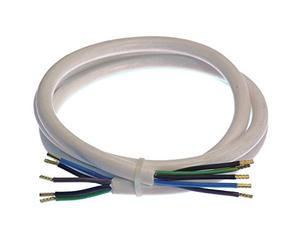 as - Schwabe Cooker Connection Cable - 1.5 m H05VV-F 5G2.5 Plastic Sheathed Cable with 50 mm Coated on Both Sides with Ferrules - 400 V, 16 A for Indoor Use - IP20 - White, 70867