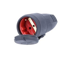 as - Schwabe Gummi-Kupplung 230 V / 16 A ohne Kabel - Schuko Kupplung mit doppeltem Schutzkontakt - Schutzkontakt-Kupplung für den Außenbereich - IP 44 - Made in Germany - Schwarz I 60415