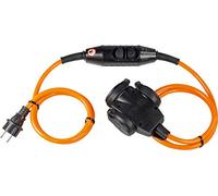 as - Schwabe H07BQ-F 3G2.5 45460 PRCD-S Safety Extension Cable 3 m with 3-Fold Multiple Socket-Outlet Orange IP44 for Commercial or Construction Site Use