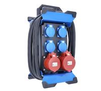 as - Schwabe Portable Power Distributor Plug 13 - CEE Plug 400V/32A/5-Pin - 4X Schuko, 1x CEE 16A, 1x CEE 32A - Mobile Adapter - Distributor for Indoor and Outdoor Use - IP44 - Made in Germany, 60963