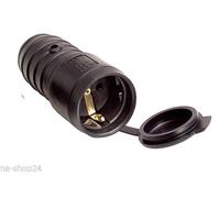 As Schwabe Rubber Coupling IP44 Black 230V/ 16A 2.5mm² Schuko Coupling