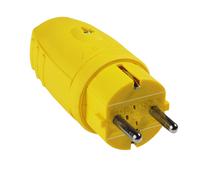 AS Schwabe Rubber Plug IP44 Yellow 230V/ 16A 2.5mm² Schuko Plug Water Resistant