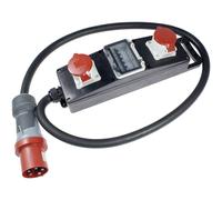 as - Schwabe Stromverteiler Vollgummi-Steckdosenleiste S20+ - Baustellen-Leiste mit 5-poligem CEE-Stecker 400 V, 63 A auf 2 x 5-poliger CEE-Steckdosen 400 V, 32 A - IP44 - Made in Germany I 60807