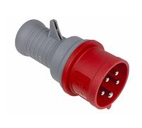 as - Schwabe Three-phase test plug, 400 V, 16 A, 5-pin, 6 h, three-phase socket tester, high current tester, diagnostic plug, IP44, red, 61477