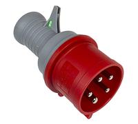 as - Schwabe Three-phase test plug, 400 V, 32 A, 5-pin, 6 h, three-phase socket tester, high current tester, diagnostic plug, IP44, red, 61478