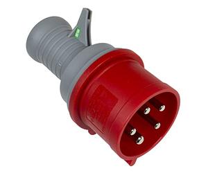 as - Schwabe Three-phase test plug, 400 V, 32 A, 5-pin, 6 h, three-phase socket tester, high current tester, diagnostic plug, IP44, red, 61478