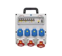 as - Schwabe Wall distributor ready for connection - output 4x Schuko, 2x CEE (400V/16A/5-pin), 1x CEE (400V/32A/5-pin) - construction power distributor fixed connection NYM-J up to 5x10