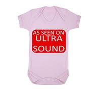 As seen on Ultrasound TV Schedule Parody Baby Grow Vest, 0-3 Months, Pastel Pink