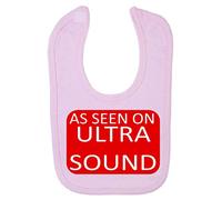 As seen on Ultrasound TV Schedule Parody Cotton Baby bib - Pastel Pink