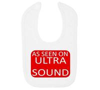 As seen on Ultrasound TV Schedule Parody Cotton Baby bib - White